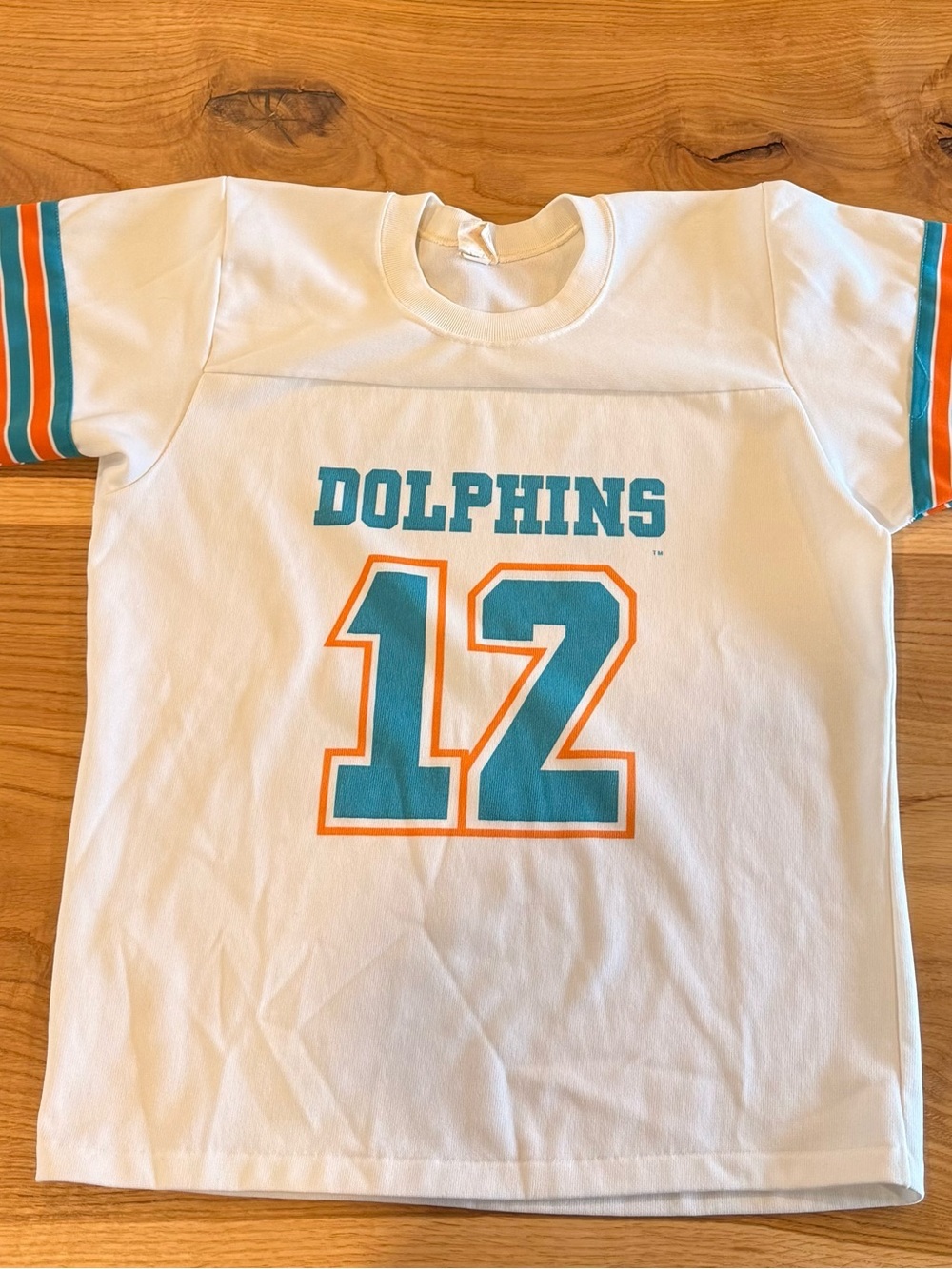 1980s Vintage 'Miami Dolphins 12' quarter lengh sleeve jersey
